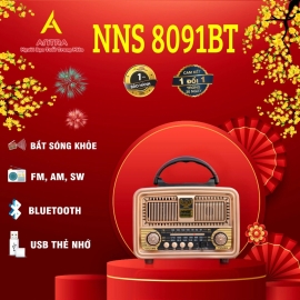 Đài Radio cổ điển chất liệu gỗ, bắt sóng khỏe, đầy đủ chức năng MP3 Bluetooth, TF, USB