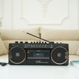 Radio Cassette ANTRA EL- 149 BT bắt sóng khỏe, nghe nhạc qua Bluetooth, thẻ nhớ, USB, ghi âm tặng 1 Băng Casset
